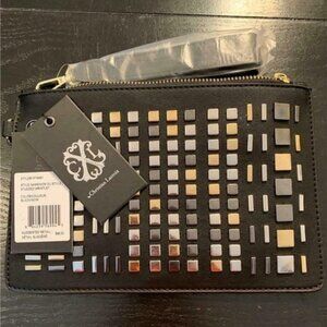 Christian Lacroix Black Metallic Studded Wristlet